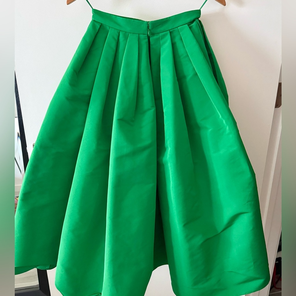 Alexander McQueen Green Gathered Polyfaille Midi Skirt - Size IT 38/US 2 - Picture 9 of 10